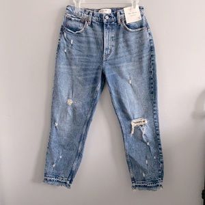 Abercrombie &Fitch High Rise Distressed Mom jean